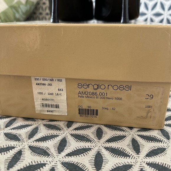 Sergio Rossi classic bow ankle heels black leather 39 - Picture 3 of 9